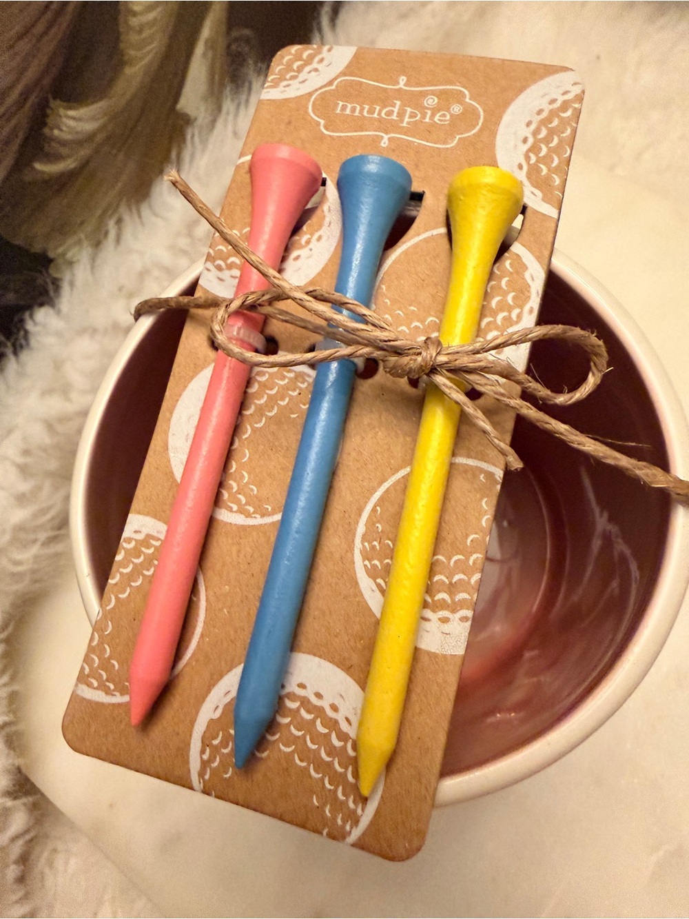 ✨Reserved✨ Mud Pie “Let’s Par-Tee” Golf Mug with Colorful Golf Tees - Picture 3 of 6